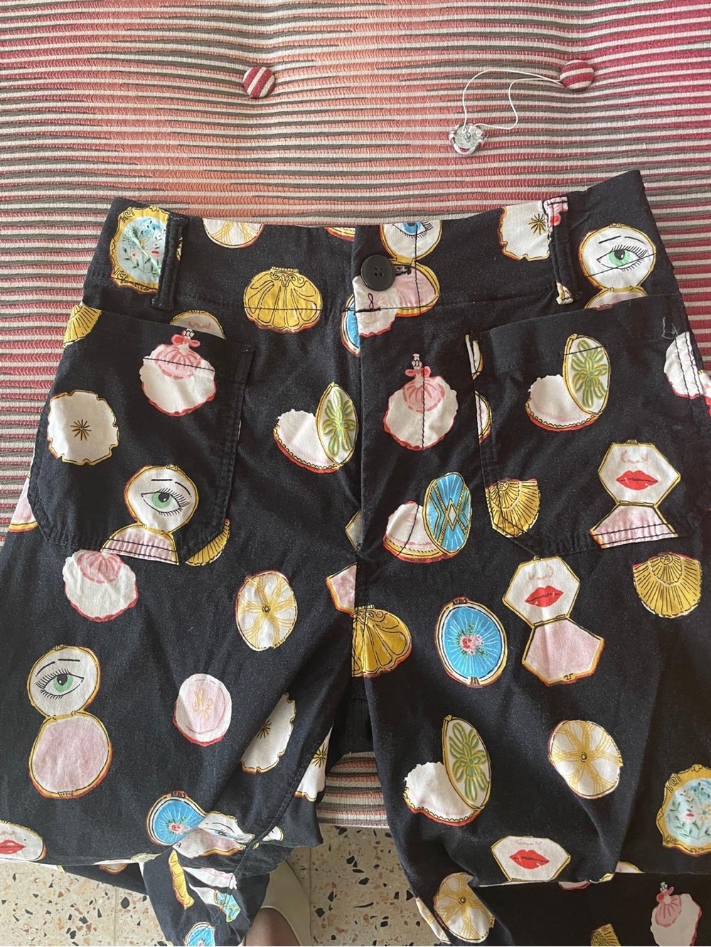 Anthropologie pant with Black Printed Wide-Leg Pants - Picture 3 of 5